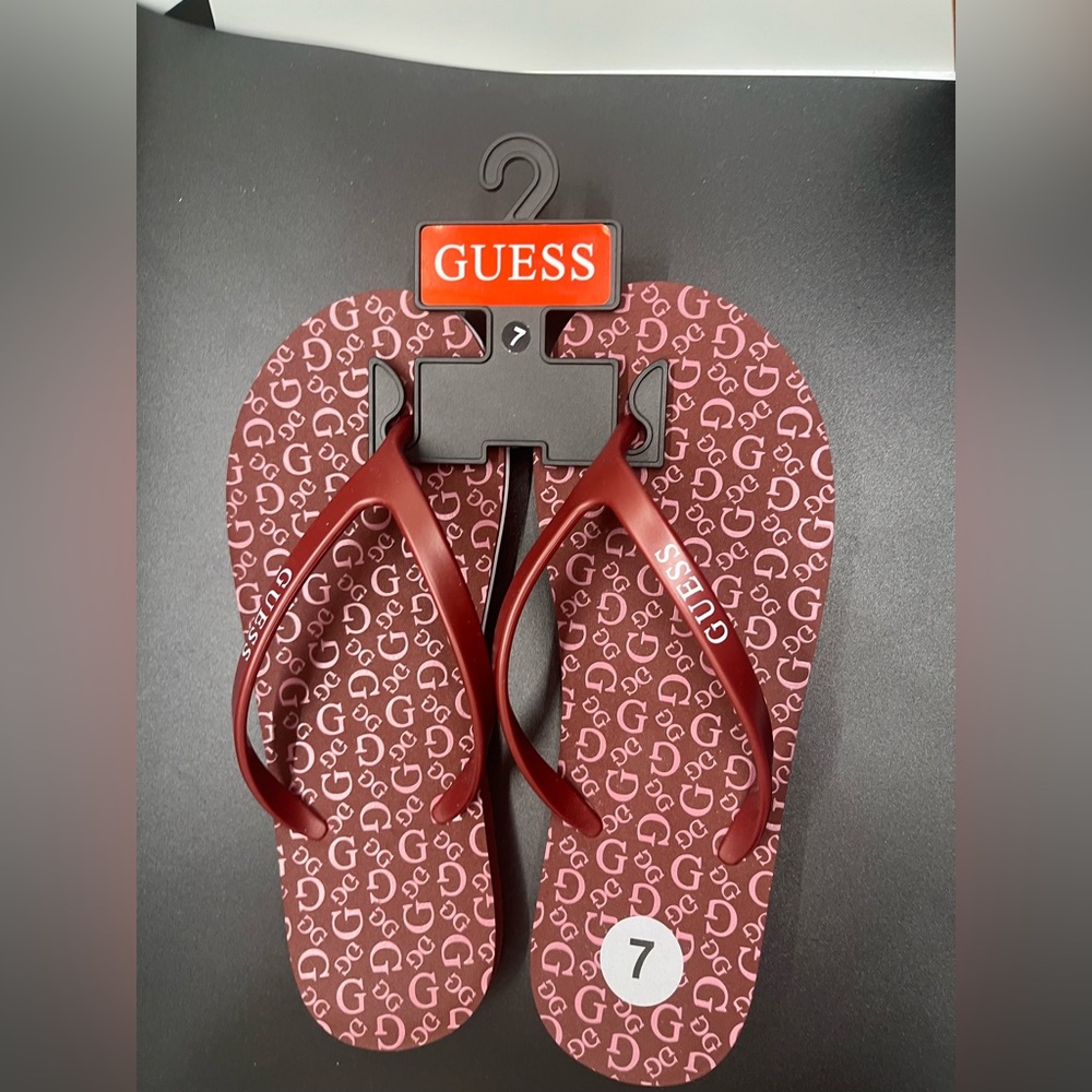 Guess Red Flip Flop Logo - Picture 2 of 2